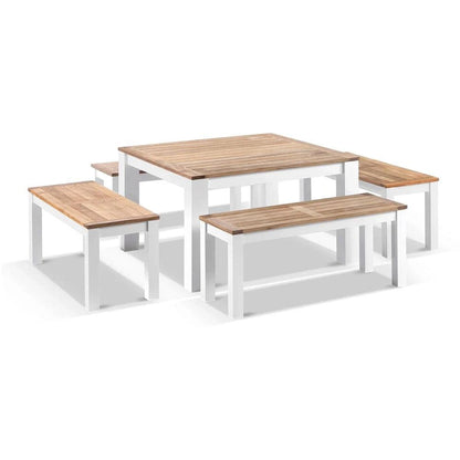 Balmoral Low Dining Coffee Table with 4 Bench Seats