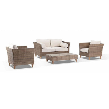 Carolina 2+1+1 Outdoor Wicker Alfresco Lounge Setting with Coffee Table
