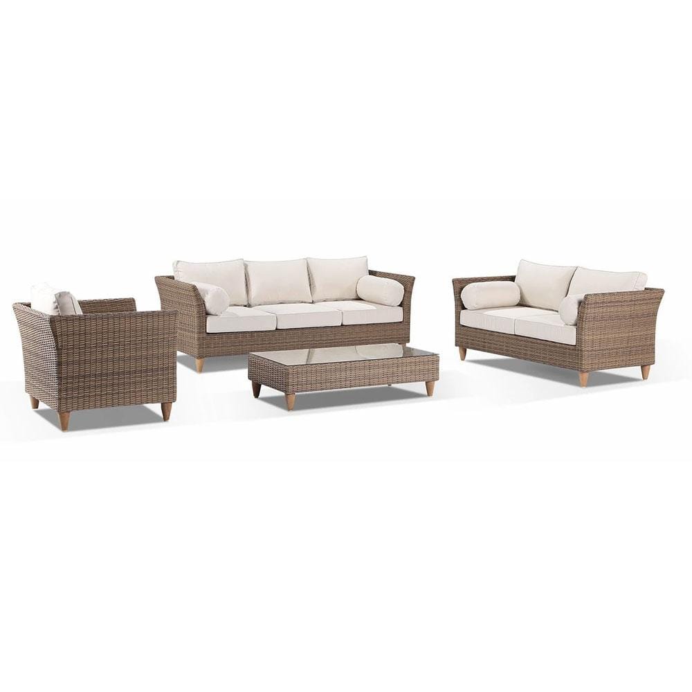 Carolina 3+2+1 Outdoor Wicker Lounge Setting with coffee table