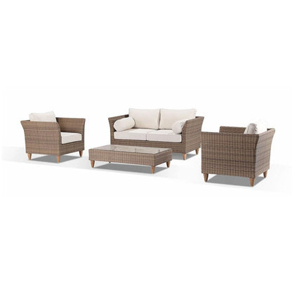 Carolina 2+1+1 Outdoor Wicker Alfresco Lounge Setting with Coffee Table