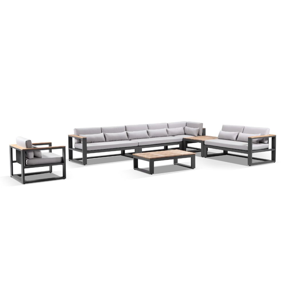Balmoral Package D Outdoor Aluminium and Teak Lounge Setting with Coffee Table