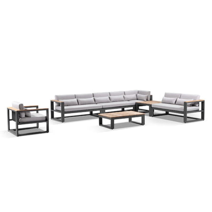 Balmoral Package D Outdoor Aluminium and Teak Lounge Setting with Coffee Table