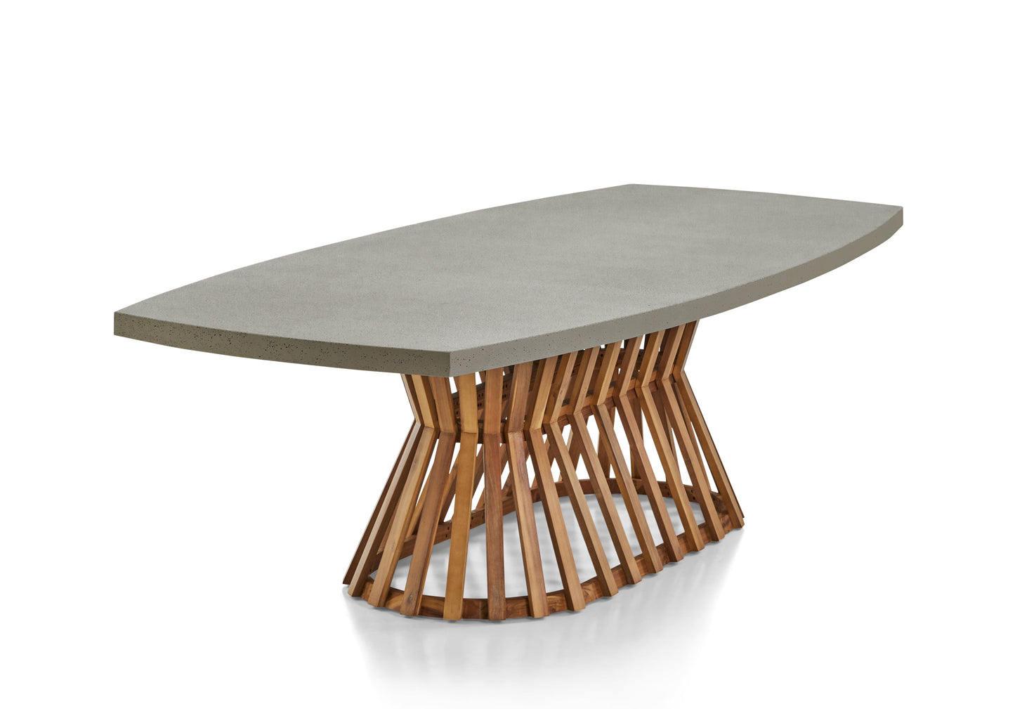 Waverley 2.6m Indoor Outdoor Concrete Look Dining Set With 8 Kai Wicker Chairs