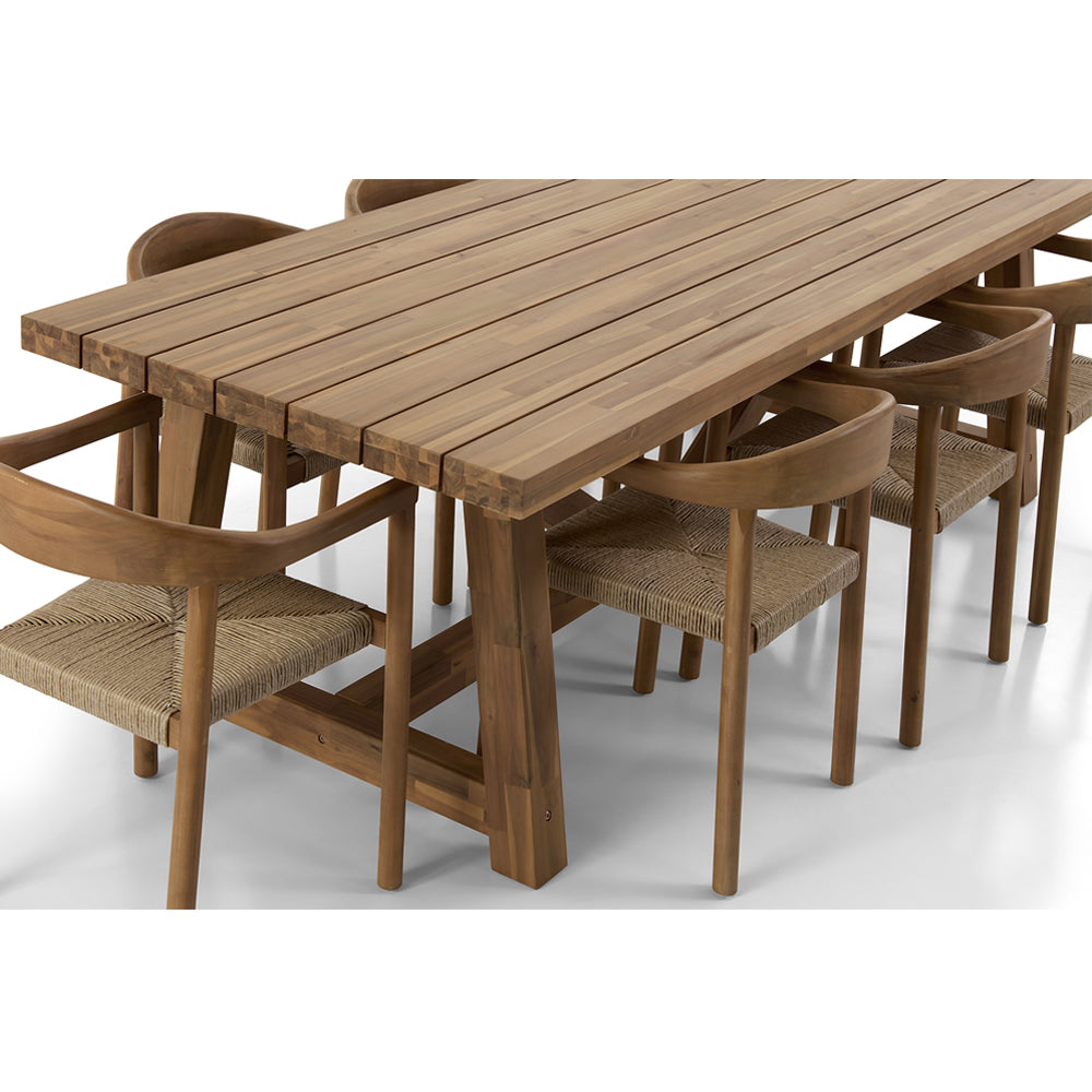 Watson Acacia Outdoor 2.5m Dining Set with 8 Kotara Chairs