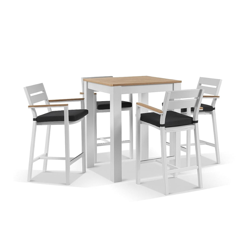 Balmoral 4 Seater Square Bar Table with 4 Capri Bar Stools