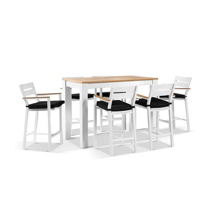 Balmoral 1.5m Aluminium Bar Table with 6 Capri Bar Stools