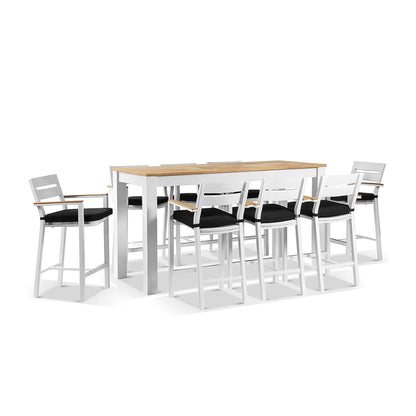 Balmoral 2m Aluminium Bar Table with 8 Capri Stools