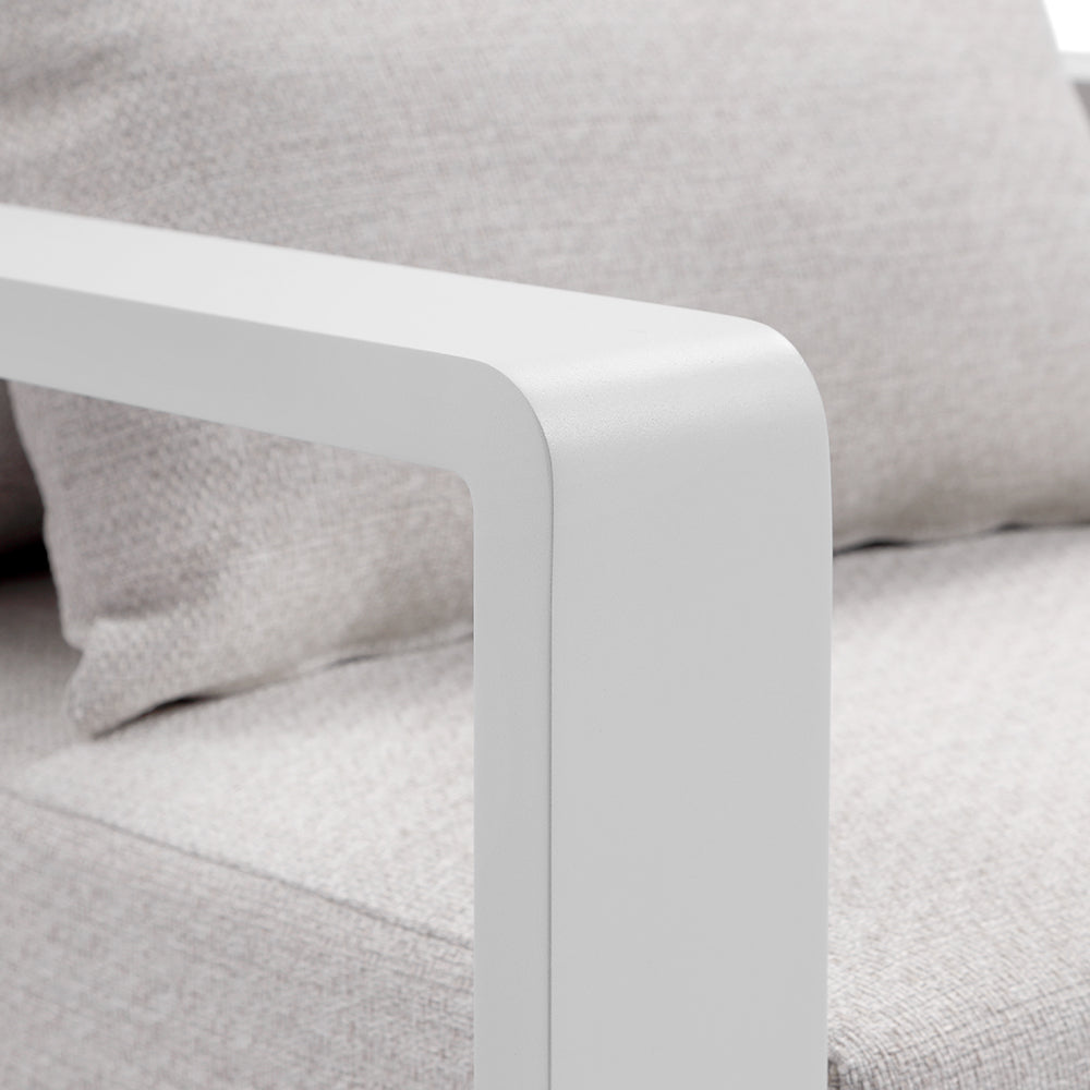 Whitehaven 2+1+1 Seater Outdoor Aluminium Lounge with Hugo Round Coffee Table Set