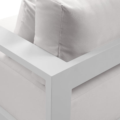 Whitehaven 3+2+1 Outdoor Aluminium Lounge with Sunbrella Cushions with Hugo Coffee Table Set