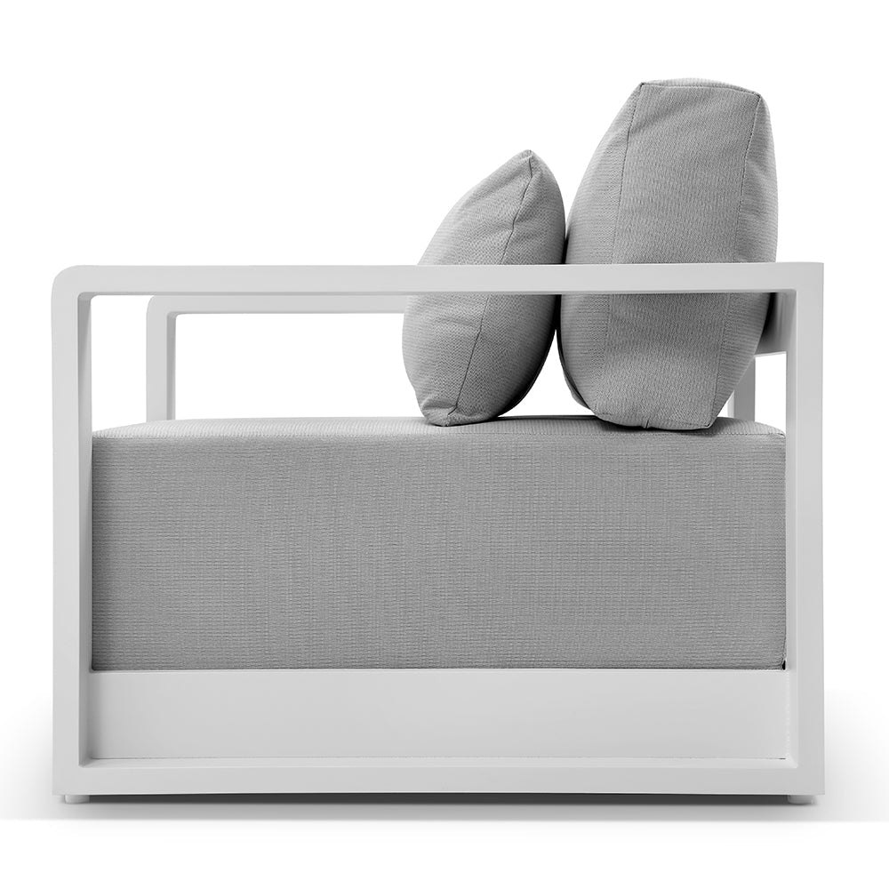 Whitehaven 3+1+1 Seater Outdoor Aluminium Lounge Set with Santorini Coffee Table