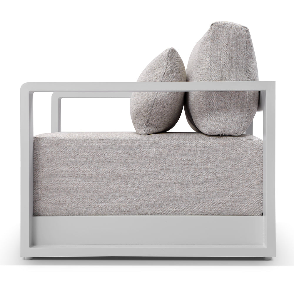 Whitehaven 2+1+1 Seater Outdoor Aluminium Lounge with Hugo Round Coffee Table Set