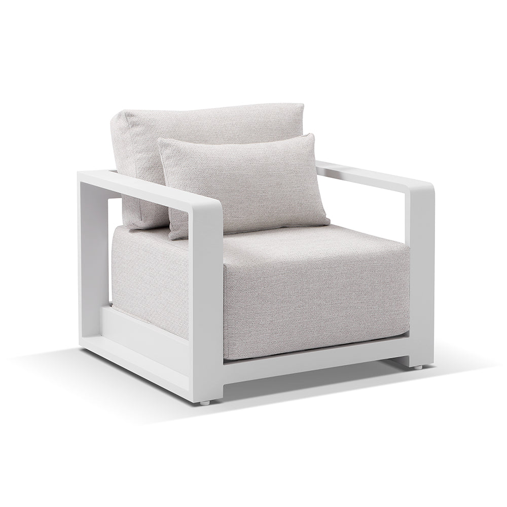 Whitehaven 2+1+1 Seater Outdoor Aluminium Lounge with Hugo Round Coffee Table Set