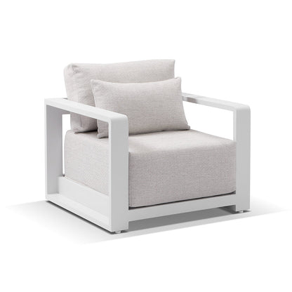 Whitehaven 2+1+1 Seater Outdoor Aluminium Lounge with Hugo Round Coffee Table Set