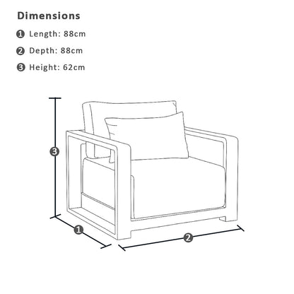 Whitehaven 3+2+1 Outdoor Aluminium Lounge with Sunbrella Cushions with Santorini Coffee Table