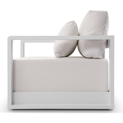 Whitehaven 3+2+1 Outdoor Aluminium Lounge with Sunbrella Cushions with Hugo Coffee Table Set