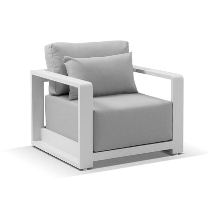 Whitehaven 3+1+1 Seater Outdoor Aluminium Lounge Set with Santorini Coffee Table