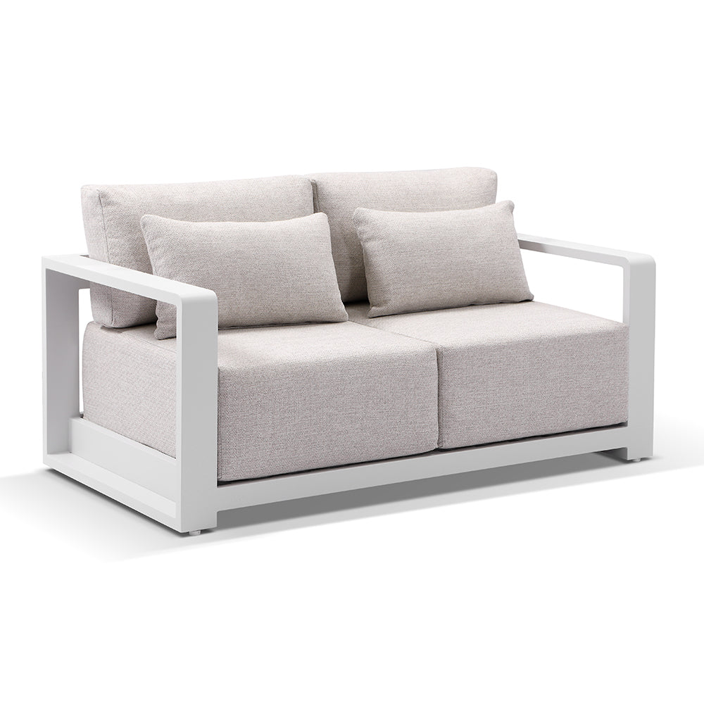 Whitehaven 2+1+1 Seater Outdoor Aluminium Lounge with Hugo Round Coffee Table Set