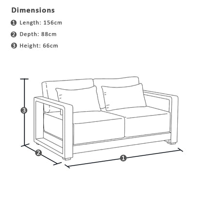 Whitehaven 2+1+1 Outdoor Aluminium Lounge with Sunbrella Cushions with Hugo Coffee Table Set