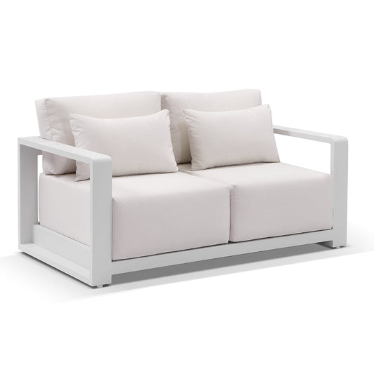 Whitehaven 2 Seater Outdoor Aluminium Lounge with Sunbrella Cushions