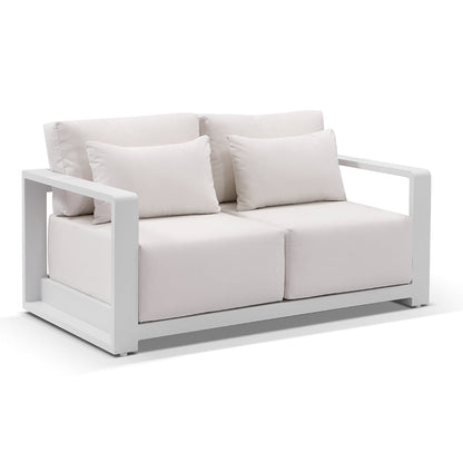 Whitehaven 3+2+1 Outdoor Aluminium Lounge with Sunbrella Cushions with Santorini Coffee Table