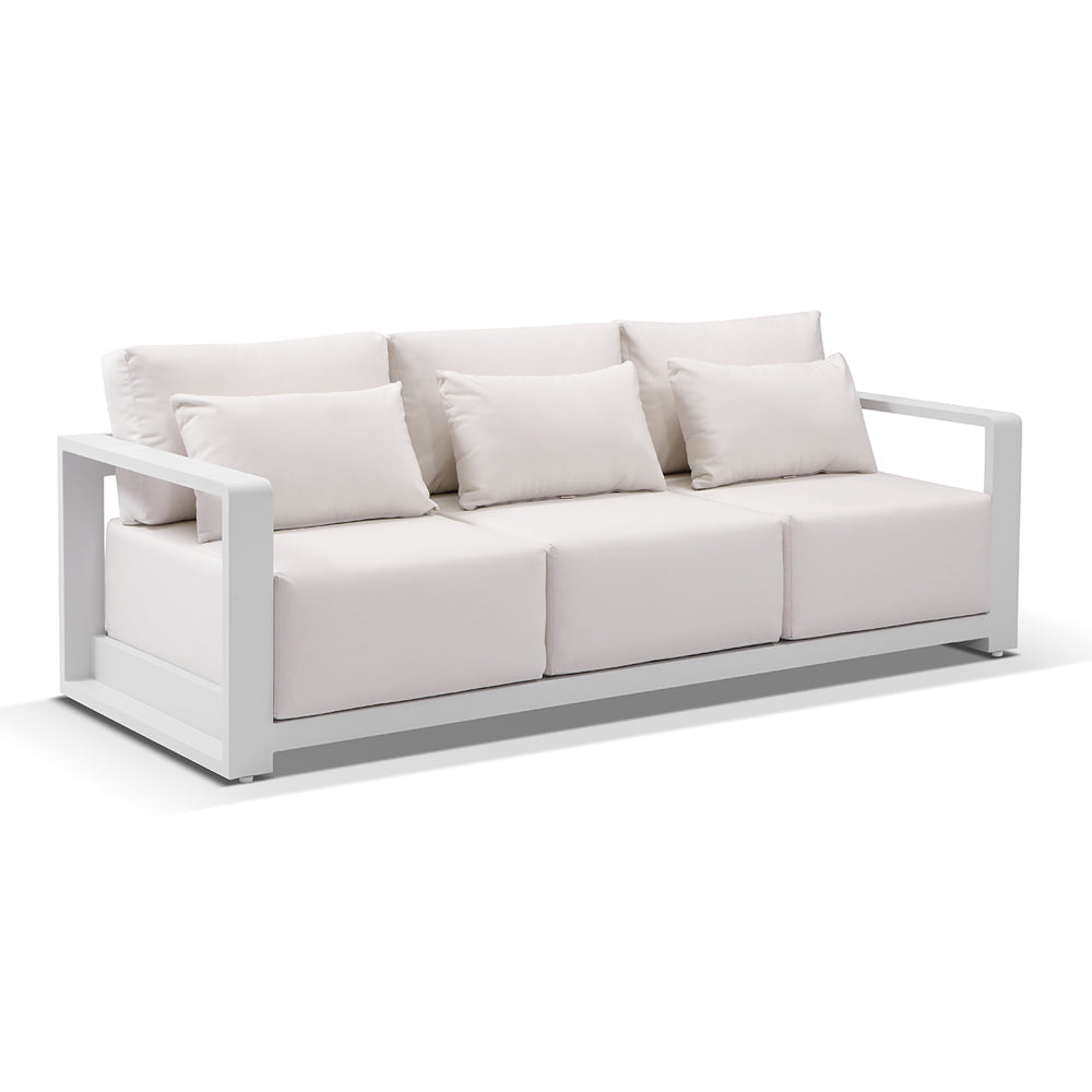 Whitehaven 3+1+1 Outdoor Aluminium Lounge with Sunbrella Cushions with Hugo Coffee Table Set