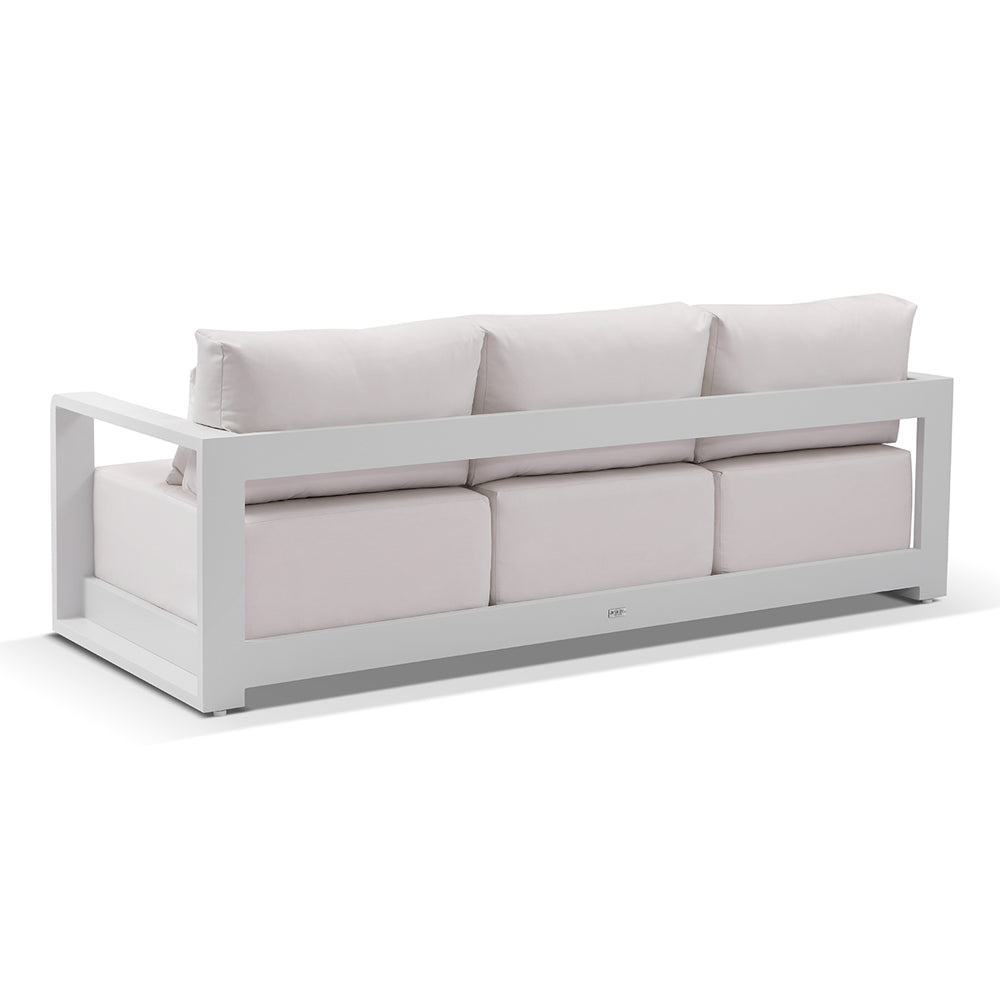 Whitehaven 3+2+1 Outdoor Aluminium Lounge with Sunbrella Cushions with Santorini Coffee Table