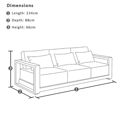 Whitehaven 3+2+1 Outdoor Aluminium Lounge with Sunbrella Cushions with Hugo Coffee Table Set