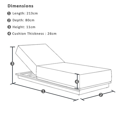 Whitehaven Outdoor Aluminium Single Sun lounge