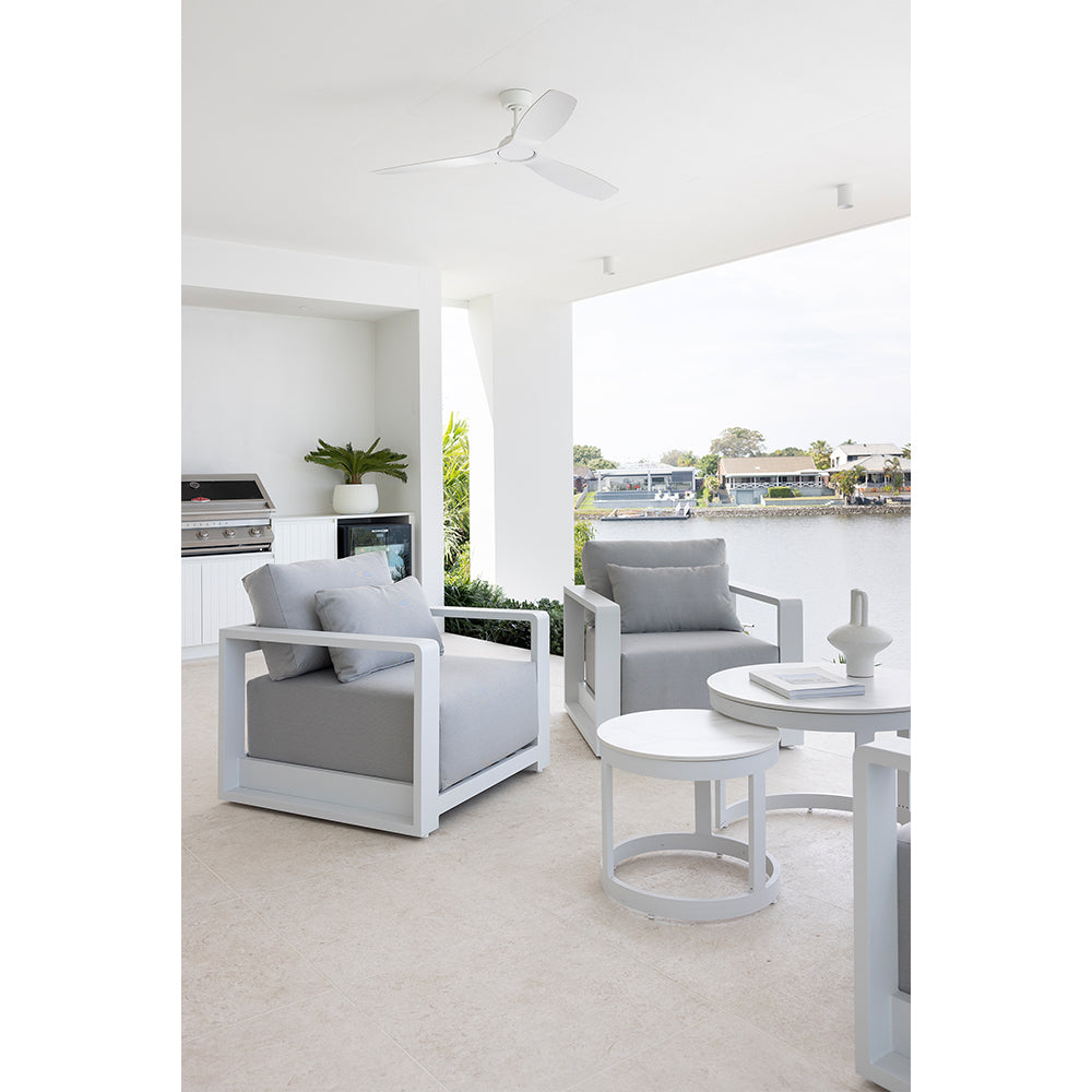 Whitehaven 2+1+1 Seater Outdoor Aluminium Lounge with Hugo Round Coffee Table Set