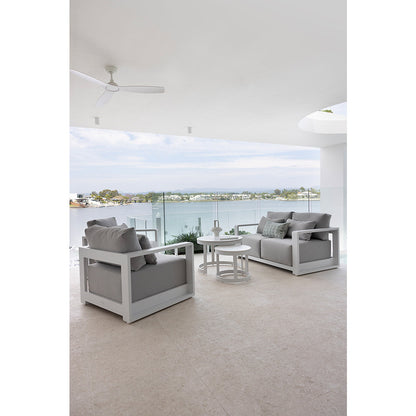 Whitehaven 2+1+1 Seater Outdoor Aluminium Lounge with Hugo Round Coffee Table Set