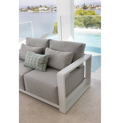 Whitehaven 2+1+1 Seater Outdoor Aluminium Lounge with Hugo Round Coffee Table Set