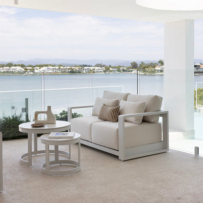 Whitehaven 2+1+1 Outdoor Aluminium Lounge with Sunbrella Cushions with Hugo Coffee Table Set
