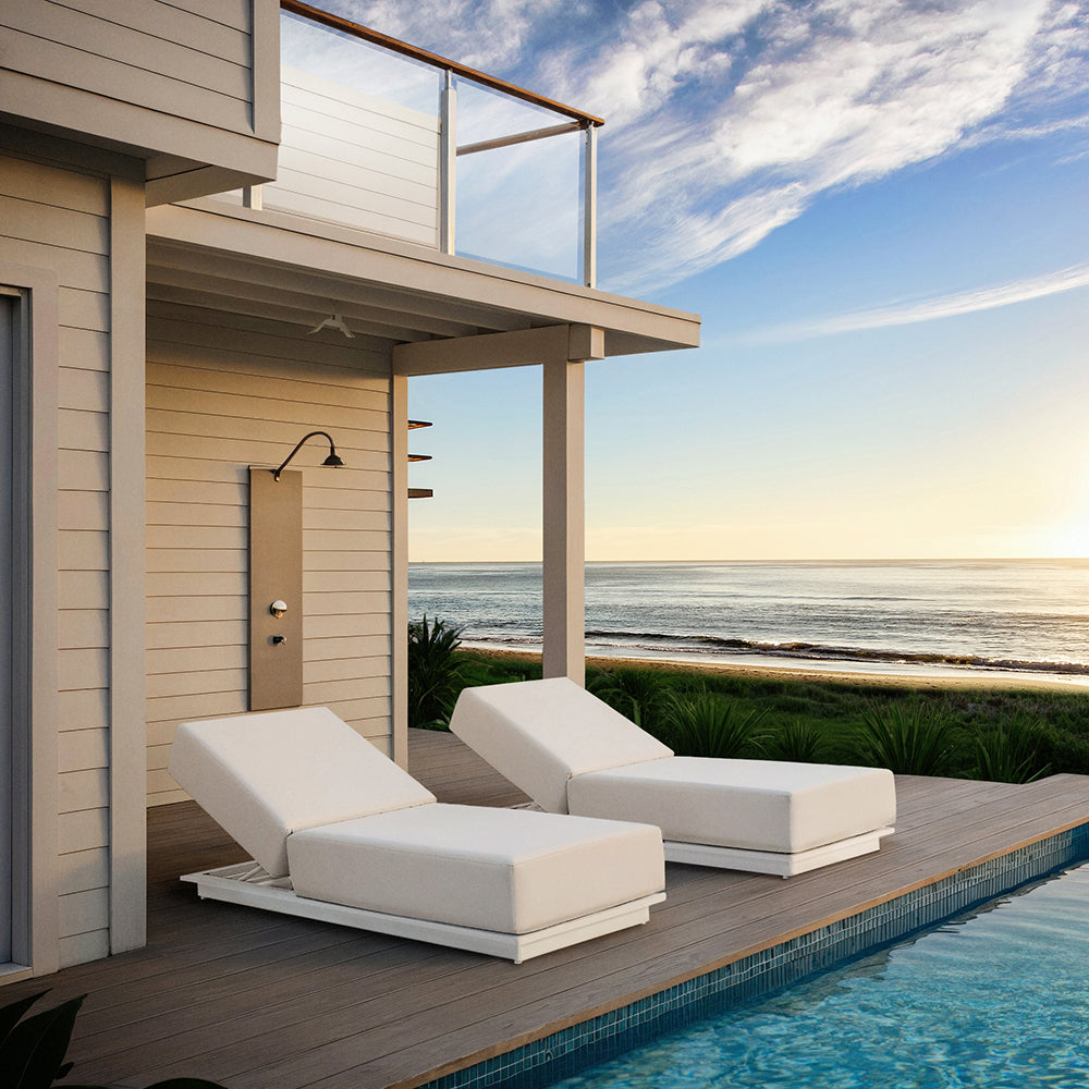 Whitehaven Outdoor Aluminium Single Sun lounge Set in Sunbrella