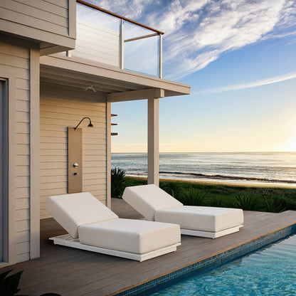 Whitehaven Outdoor Aluminium Single Sun lounge Set in Sunbrella