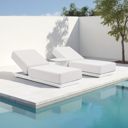 Whitehaven Outdoor Aluminium Single Sun lounge Set in Sunbrella