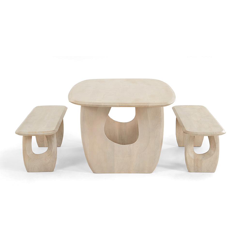 Abbotsbury Indoor 2.2m Timber Dining Setting with Benches