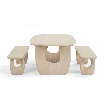 Abbotsbury Indoor 2.2m Timber Dining Setting with Benches