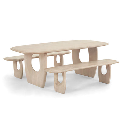 Abbotsbury Indoor 2.2m Timber Dining Setting with Benches