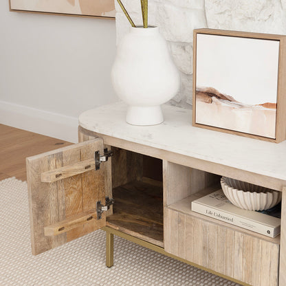 Abbotsbury Indoor Marble Top TV Entertainment Unit