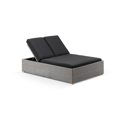 Breeze Outdoor Wicker Double Sun Lounge with Side Table Set
