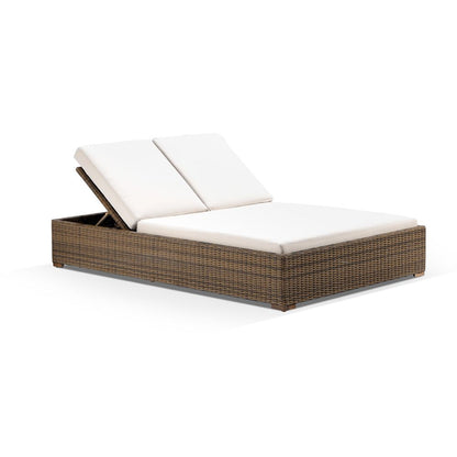Breeze Outdoor Wicker Double Sun Lounge with Side Table Set