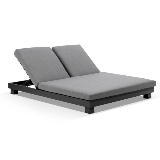 Santorini Aluminium Double Sun Lounge with Sunbrella