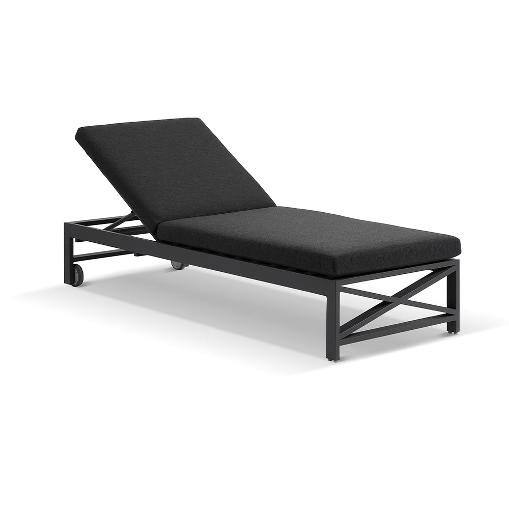 Kansas Outdoor Aluminium Sun Lounge Set on Wheels