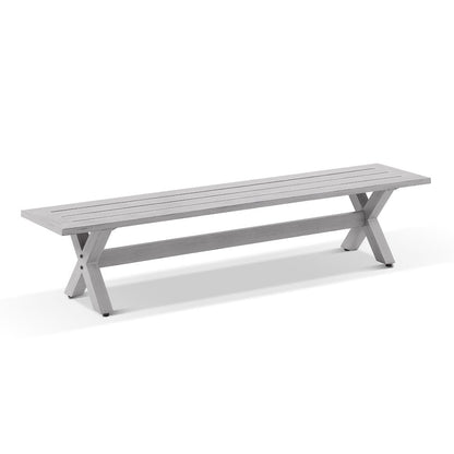 Aged Teak look Tahitian 2m Aluminium Bench Seat with Cushion