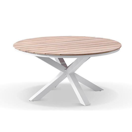 Tuscany Round 1.5m Outdoor Aluminium and Teak Top Dining Table