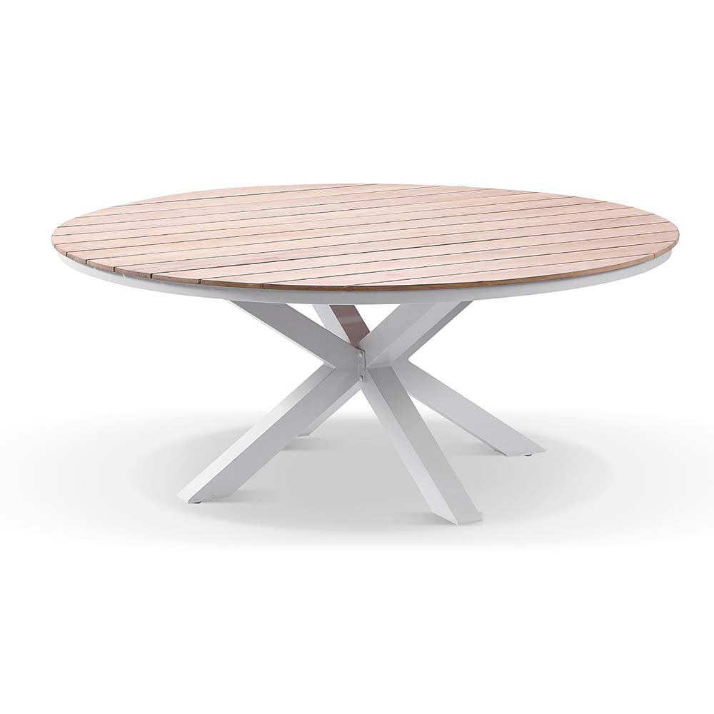 Tuscany Large Round 1.8m Outdoor Aluminium and Teak Top Dining Table