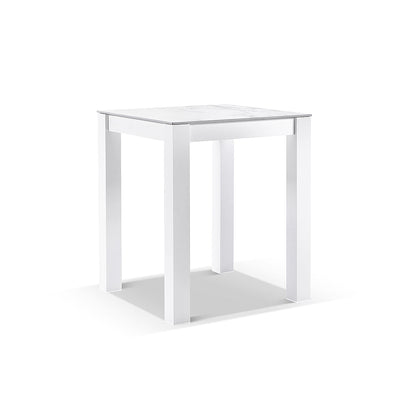 Hugo Ceramic Square Aluminium Bar Table with 4x Hugo Rope Bar Stools