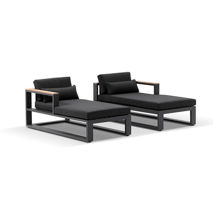 Balmoral Outdoor Aluminium and Teak Timber Daybed Lounge
