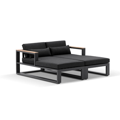 Balmoral Outdoor Aluminium and Teak Timber Daybed Lounge
