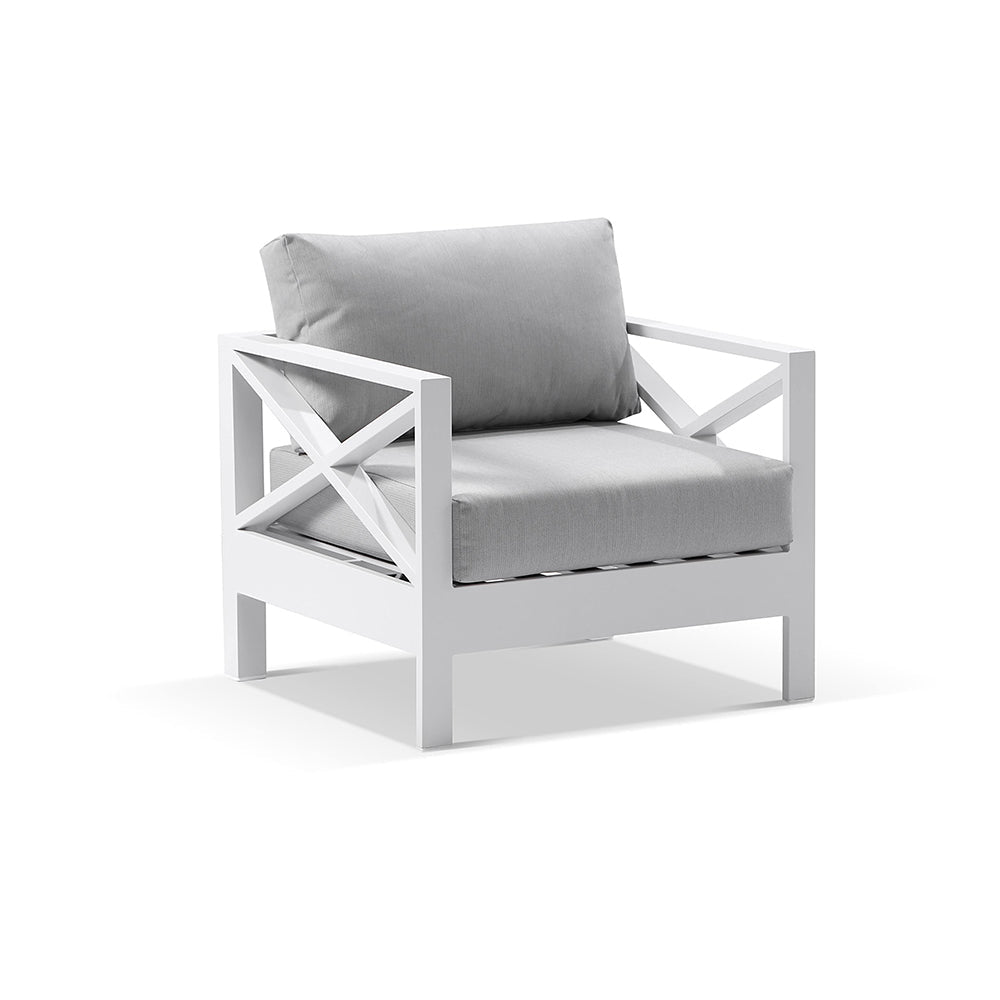 Kansas 1 seater Outdoor Aluminium Lounge Arm Chair
